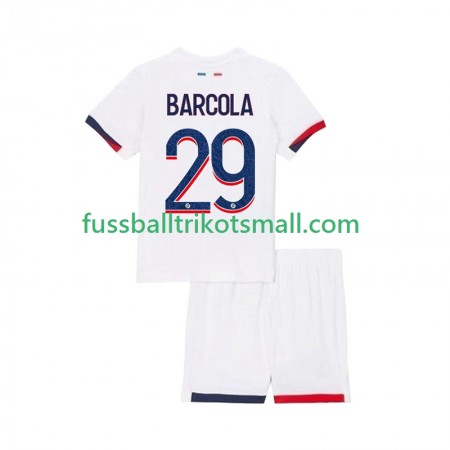 Fußballtrikots Paris Saint-Germain Bradley Barcola 29 Kinder 2025-2026 Kurzarm Auswärts-trikot kaufen